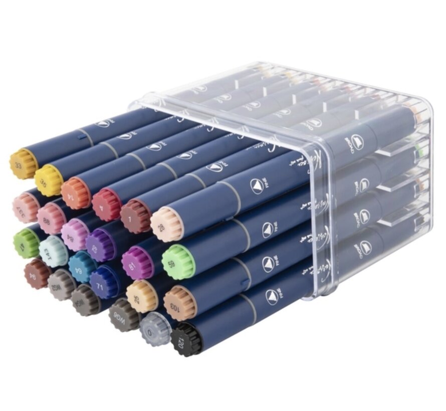 Alcoholmarkers - 24 stuks - dual tip