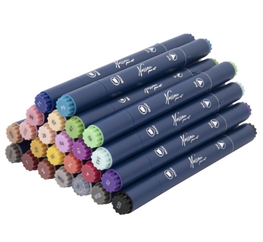Alcoholmarkers - 24 stuks - dual tip