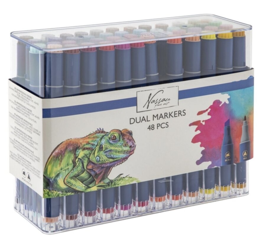 Alcoholmarkers - 48 stuks - dual tip