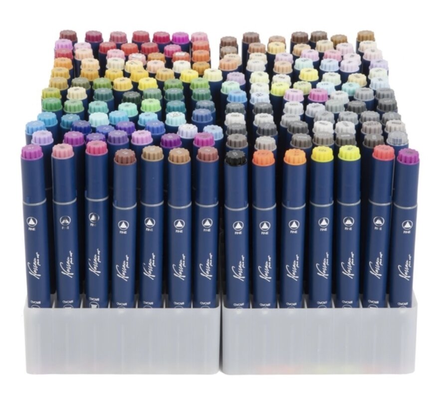 Alcoholmarkers - 168 stuks - dual tip