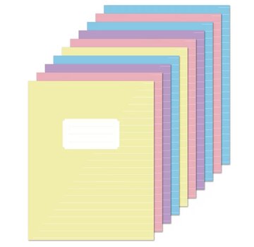 Kangaro 10 Stuks Pastel  A5 lijntjes schrift - voordeelpak