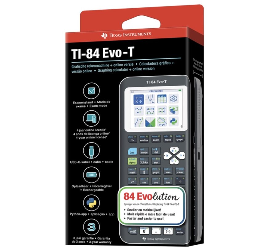 TI-84 EVO-T - grafische rekenmachine