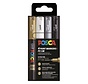 Acrylmarkers - wit - zilver - goud - zwart