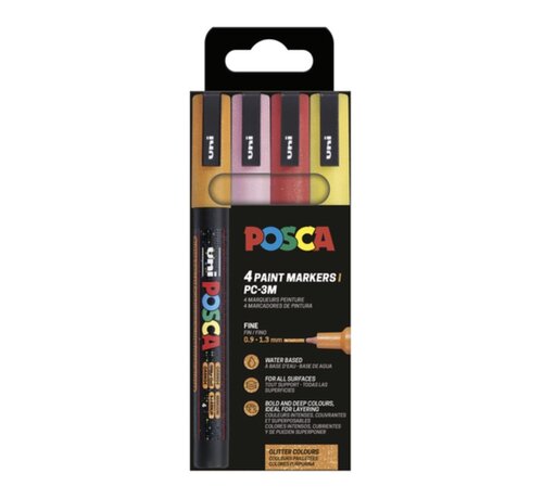 Posca Acrylmarkers - glitter - warm - 4st