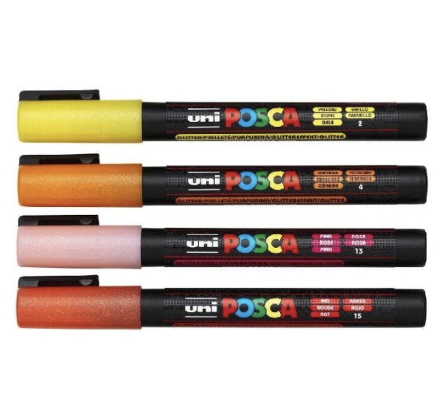 Acrylmarkers - glitter - warm - 4st