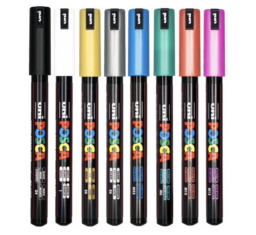 Acrylmarkers - PC1MR extra fijn metallic - 8st