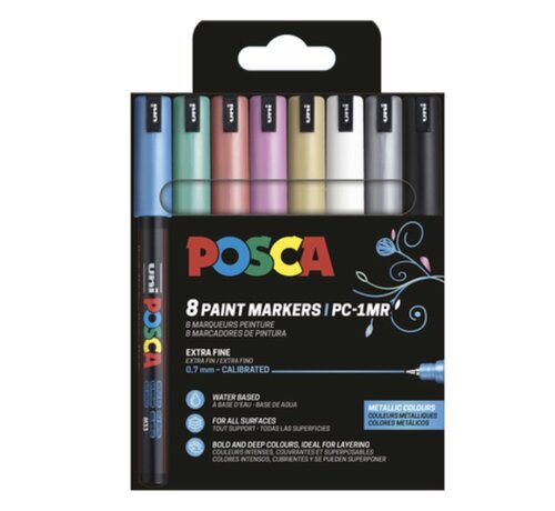 Posca Acrylmarkers - PC1MR extra fijn metallic - 8st