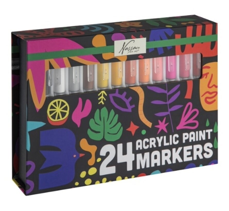 Acrylmarkers - medium - 24 kleuren