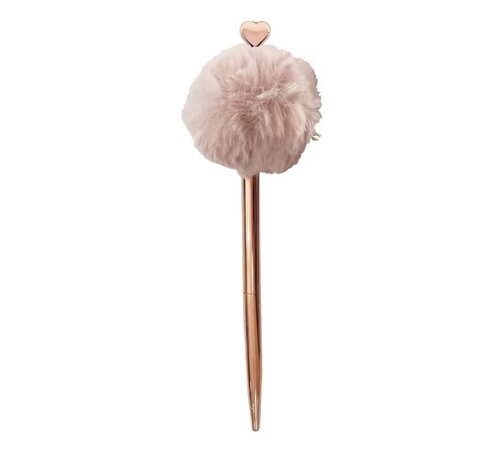Balpen - rose goud - pompom