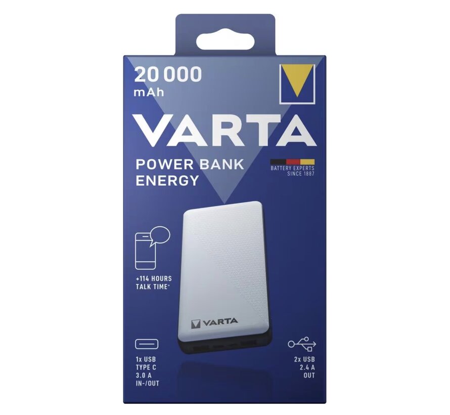 Powerbank 20.000 mAh - wit