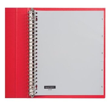 Quantore Tabbladen grijs kunststof - 1 t/m 5 - extra breed