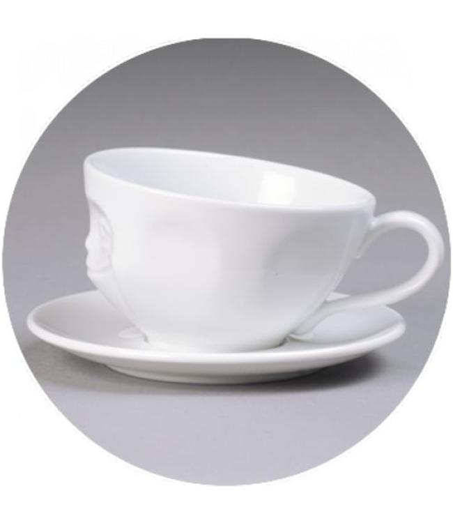 Tassen  'Tassen' kop en schotel, wit - Glimlach