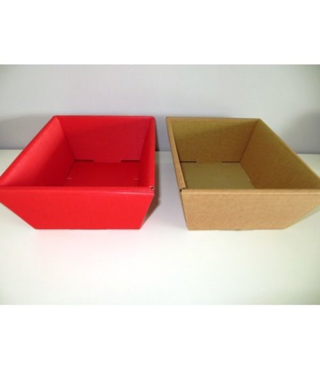 Geschenkmand rechthoekig - 26x21x10cm - rood