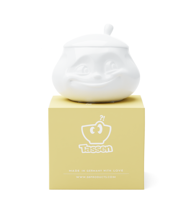 Tassen  Suikerpot "Sweet" met deksel in wit porselein, 400 ml
