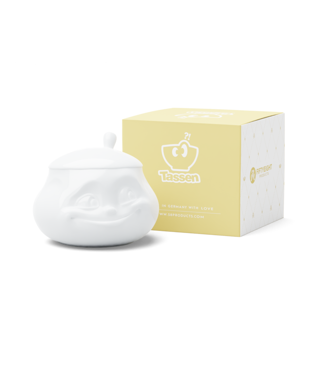 Tassen  Suikerpot "Sweet" met deksel in wit porselein, 400 ml