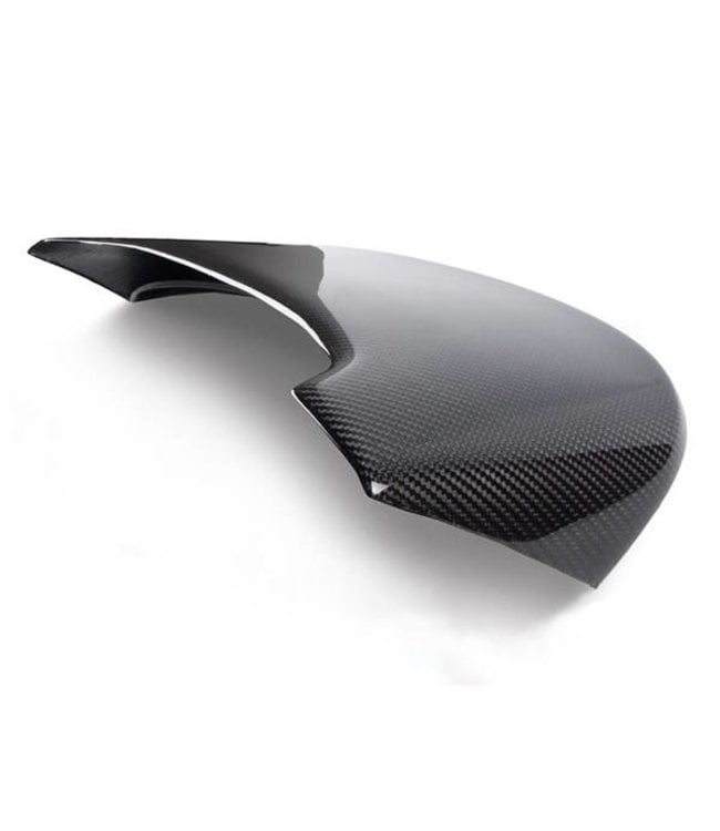 FIAT 500 Mirror Covers - Carbon Fiber - White w/ ABARTH + Italian