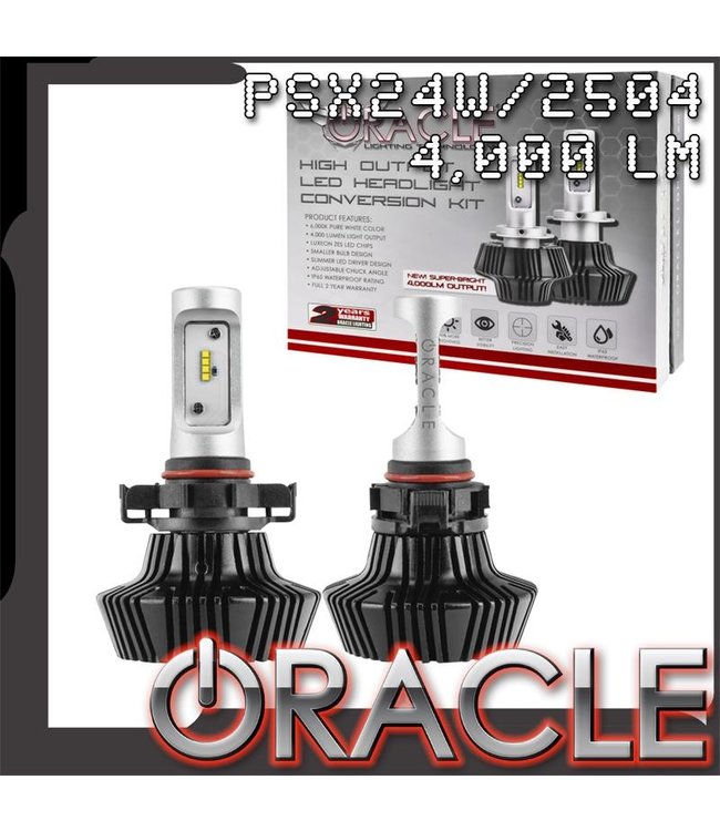 Oracle Lighting ORACLE PSX24W/2504 4,000+ Lumen LED Headlight Bulbs (Pair)