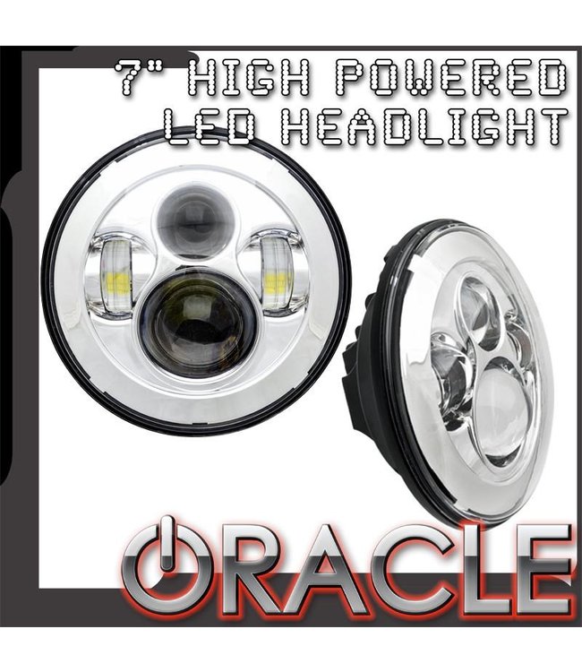 Oracle Lighting ORACLE 7" High Powered LED Headlights - Chrome Bezel