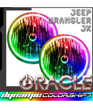 Oracle Lighting 2007-2016 Jeep Wrangler JK Pre-Assembled Head Lights - Dynamic ColorSHIFT