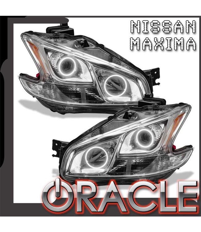 Oracle Lighting 2009-2013 Nissan Maxima Pre-Assembled Head Lights - (Non-HID) - Chrome