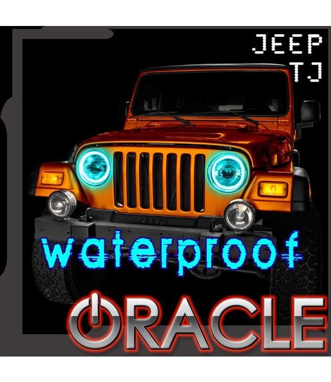Oracle Lighting 1997-2006 - Jeep Wrangler TJ ORACLE LED Head Light Halo Kit - Waterproof