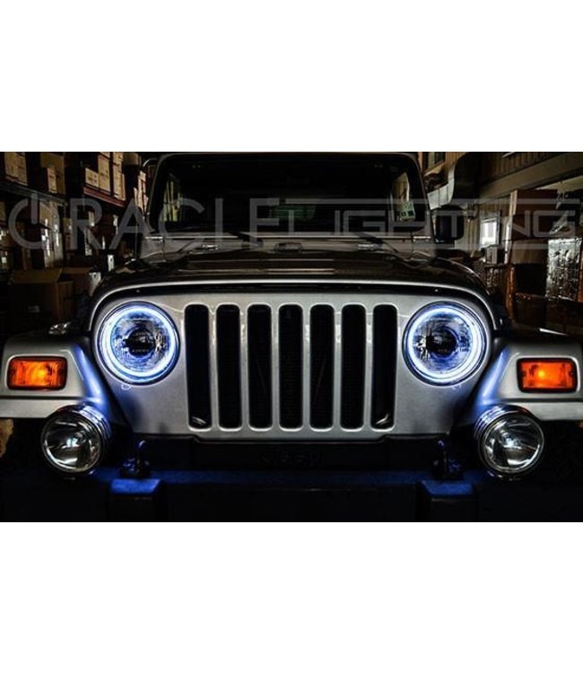 Oracle Lighting 1997-2006 - Jeep Wrangler TJ ORACLE LED Head Light Halo Kit - Waterproof