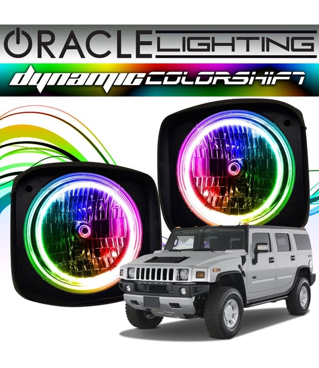Oracle Lighting 2003-2010 Hummer H2 ORACLE Dynamic ColorSHIFT Head Light Halo Kit