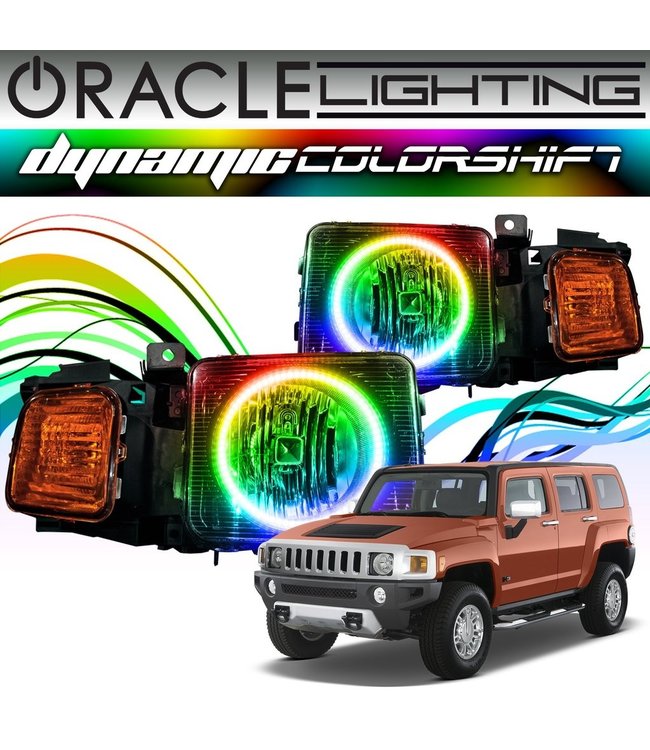 Oracle Lighting 2005-2010 Hummer H3 ORACLE Dynamic ColorSHIFT Head Light Halo Kit