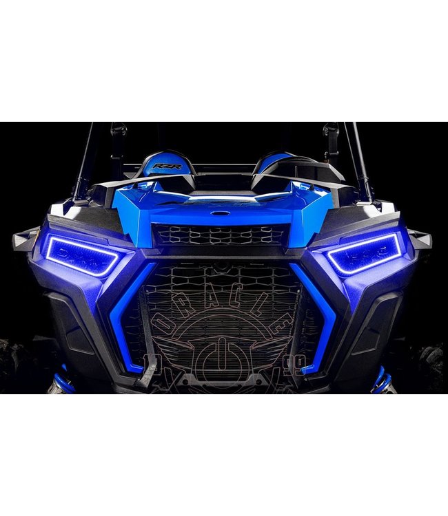Oracle Lighting 2014-2021 Polaris RZR 900/1000 Turbo ORACLE Dynamic RGB+A Sequential Turn Signal Headlight Halo Kit