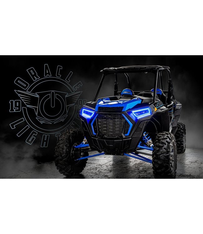 Oracle Lighting 2014-2021 Polaris RZR 900/1000 Turbo ORACLE Dynamic RGB+A Sequential Turn Signal Headlight Halo Kit