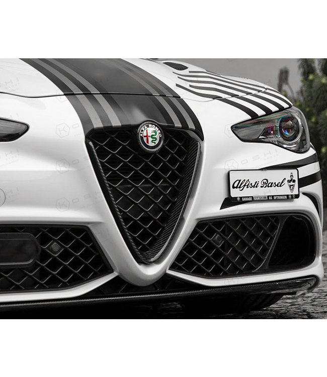 Koshi Group Alfa Romeo Giulia Front V Shield Emblem Grill Frame