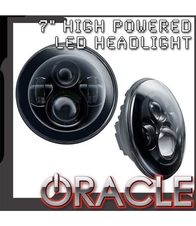 Oracle Lighting ORACLE 7" High Powered LED Headlights (Pair) - Black Bezel