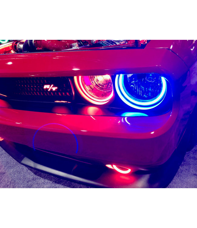 Oracle Lighting 2008-2014 Dodge Challenger ORACLE Dynamic ColorSHIFT Head Light Halo Kit - Surface Mount