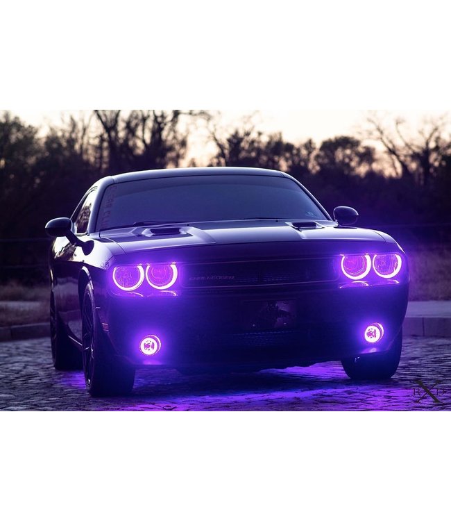 Oracle Lighting 2008-2014 Dodge Challenger ORACLE Dynamic ColorSHIFT Head Light Halo Kit - Surface Mount