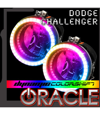 Oracle Lighting 2008-2014 Dodge Challenger ORACLE Dynamic ColorSHIFT® Fog Light Halo Kit - Surface Mount