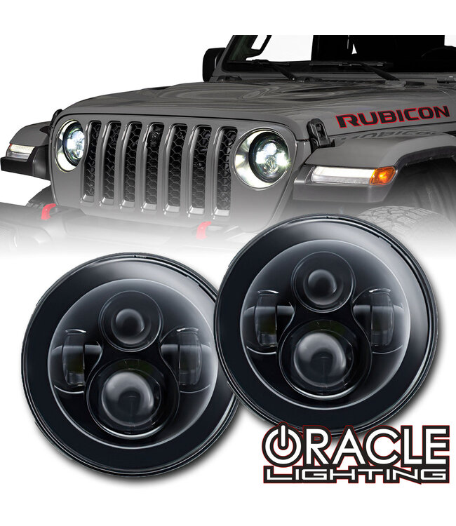 Oracle Lighting ORACLE 7" High Powered LED Headlights (Pair) - Black Bezel