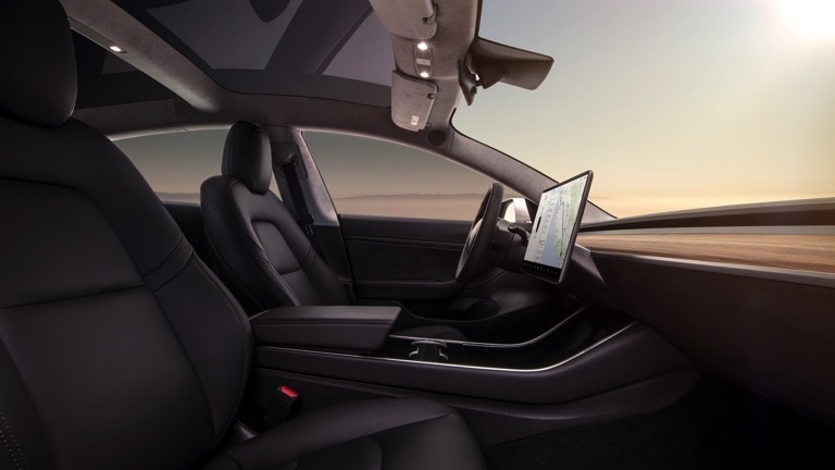 Interieurfoto van Tesla Model 3