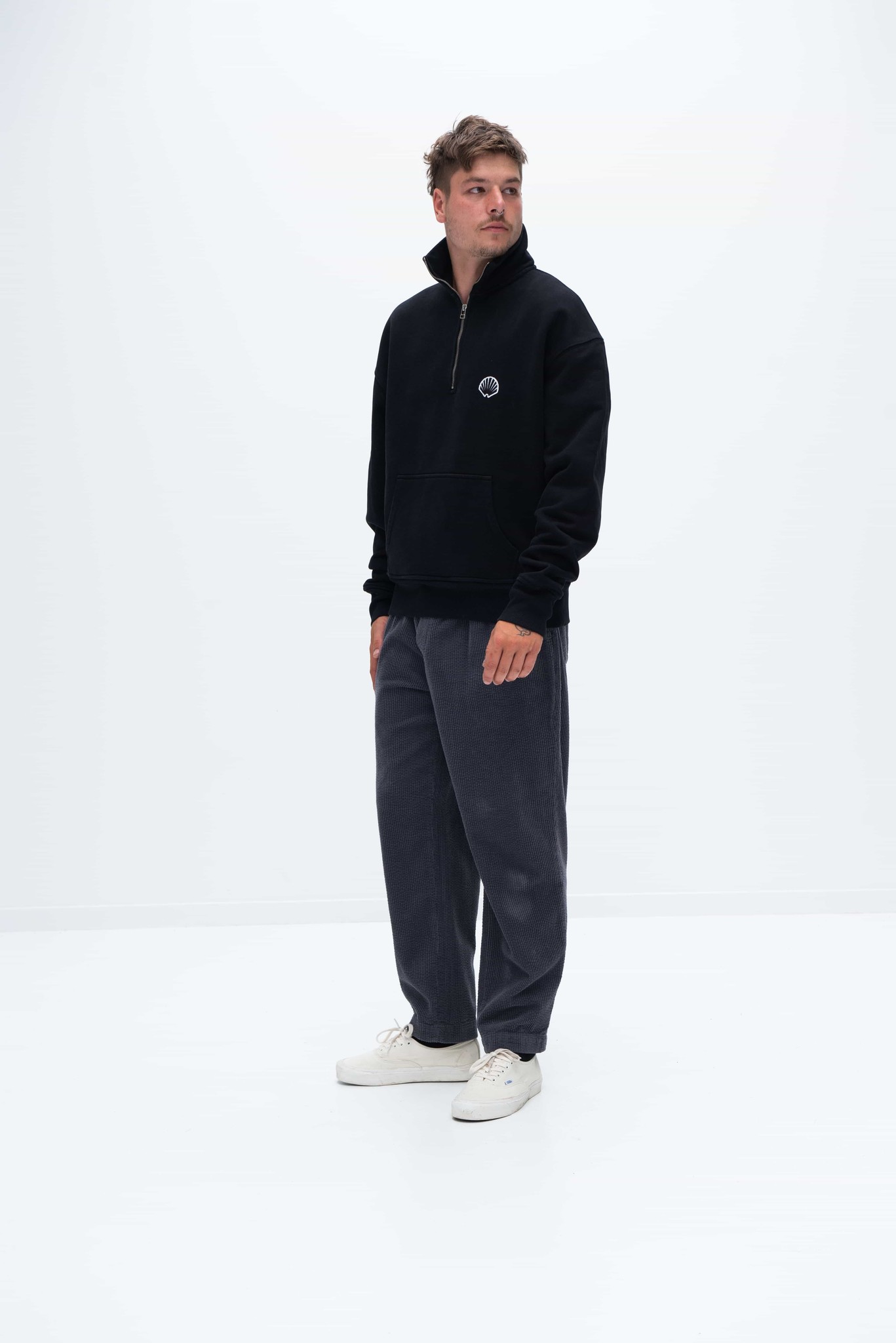 SLAB HALF-ZIP BLACK - New Amsterdam Surf Association