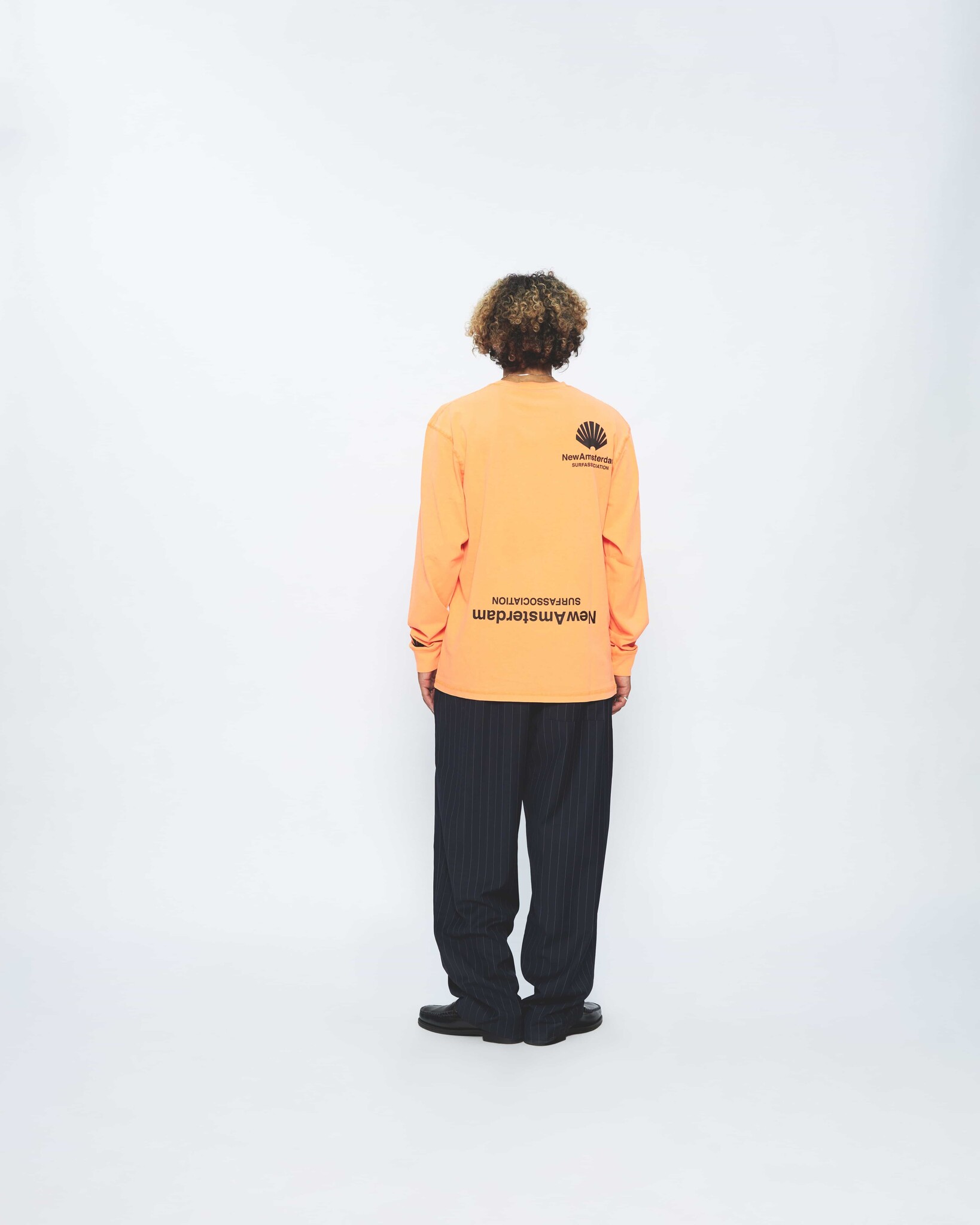 HEAVY LOGO Surf Amsterdam Association ORANGE LONGSLEEVE - New / BLACK