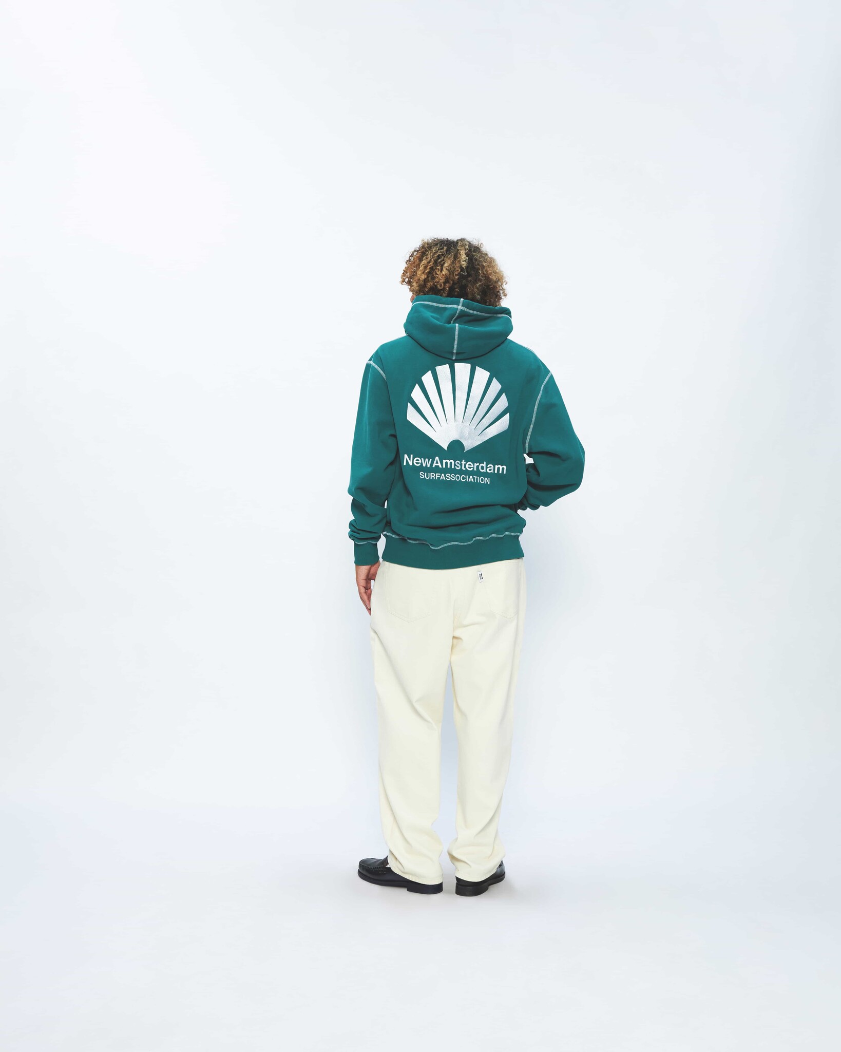 LOGO HOODIE CONTRAST GREEN - New Amsterdam Surf Association