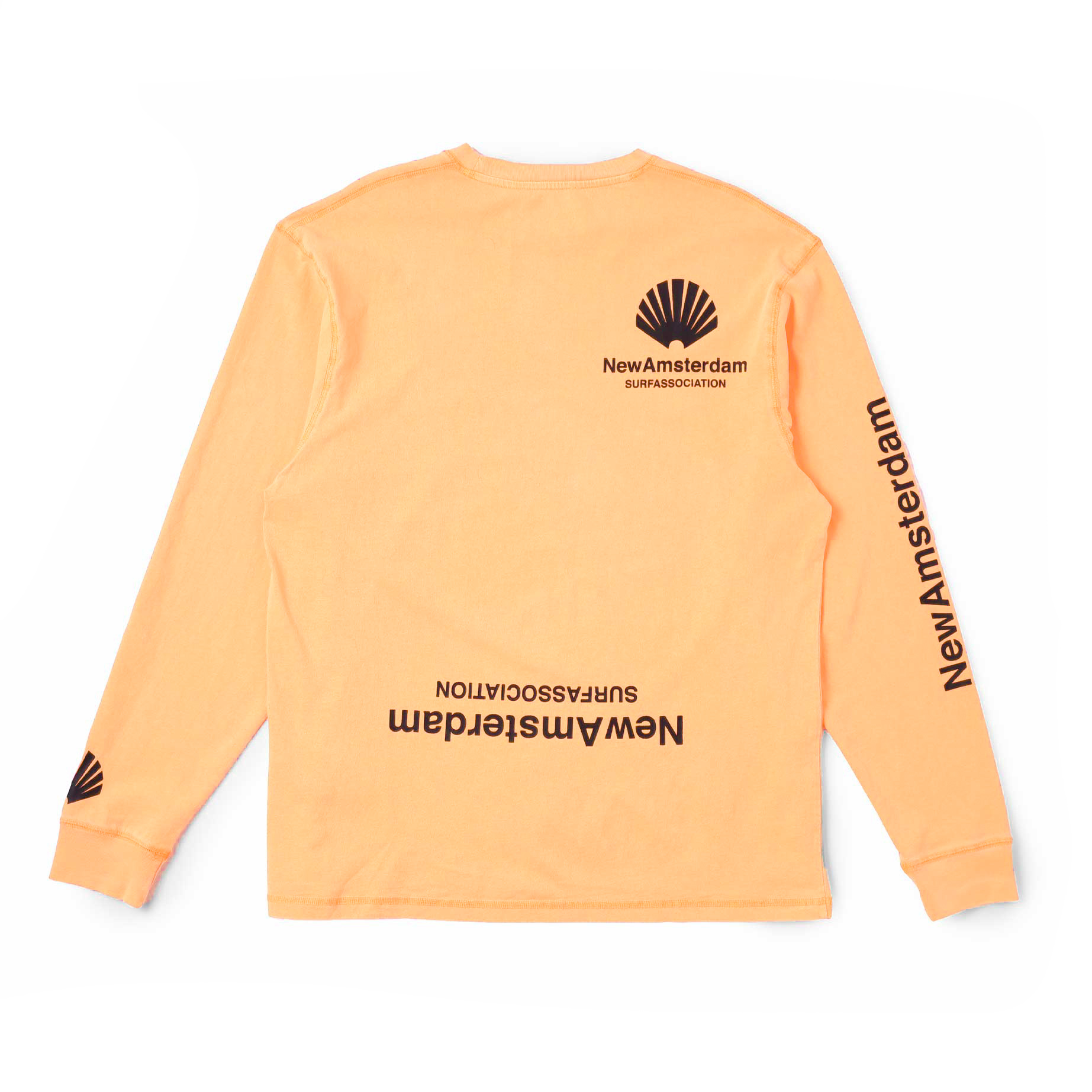 HEAVY LOGO LONGSLEEVE ORANGE - Surf Association / BLACK Amsterdam New