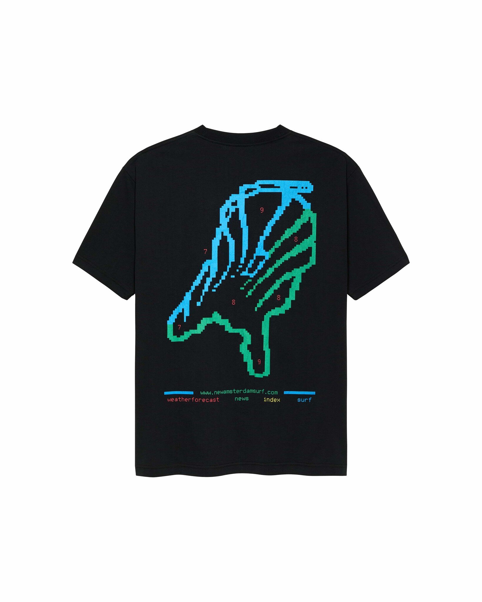 TELETEKST TEE BLACK - New Amsterdam Surf Association