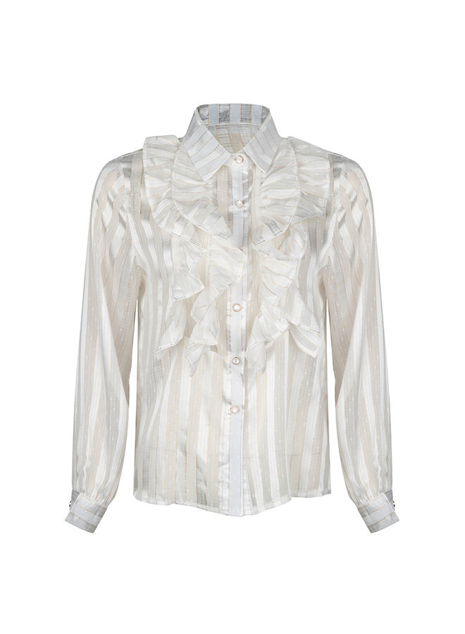 The ruffle effect blouse - white #1509