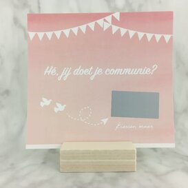 Studijoke - communie - kraskaart - roos