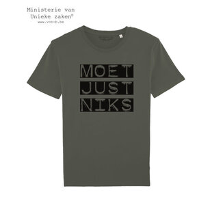 Moet Just Niks 'vet' - khaki t-shirt man