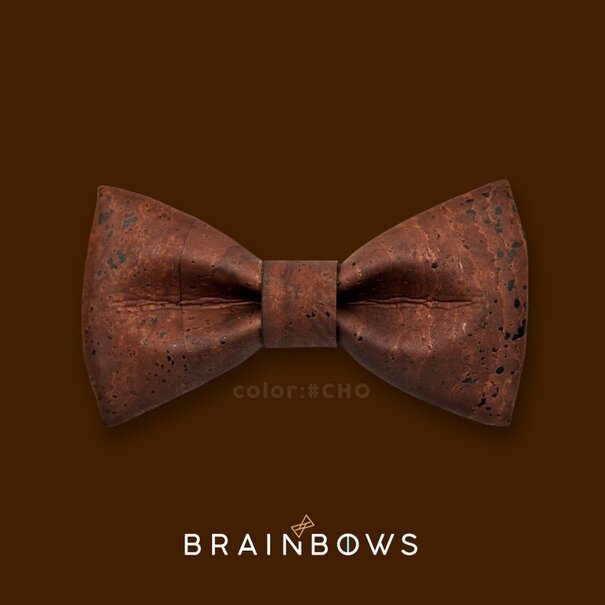 Brainbows Hipbow strik uit kurkleer chocolate