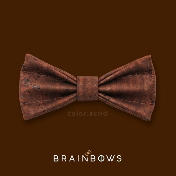Brainbows Hipbow strik uit kurkleer chocolate