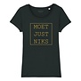 T-shirt vrouw - Moet Just Niks -zwart/goud ronde hals