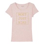 T-shirt vrouw - Moet Just Niks - pink/goud