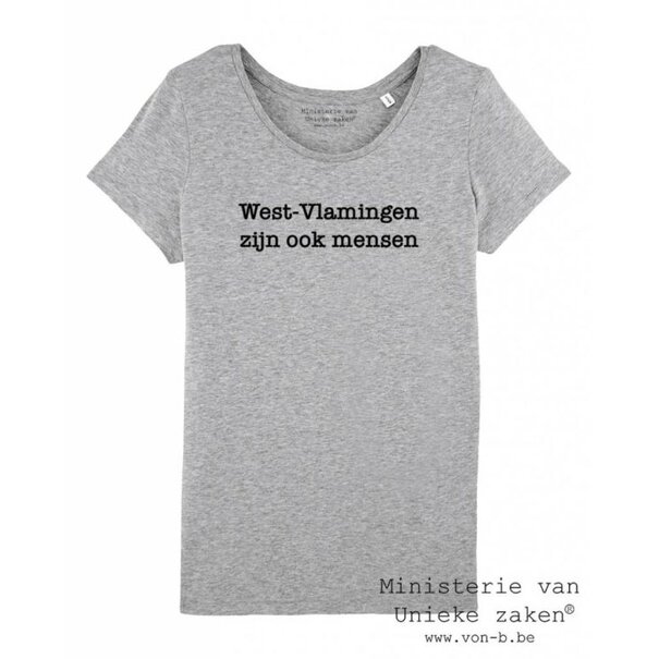 Ministerie van Unieke Zaken Westvlamingen - T- shirt vrouw - Grijs